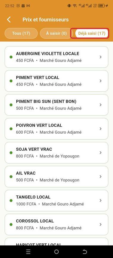 Étape 4 — Vérifier les prix renseignés