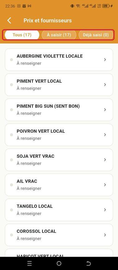 Étape 2 — Repérer les produits à saisir