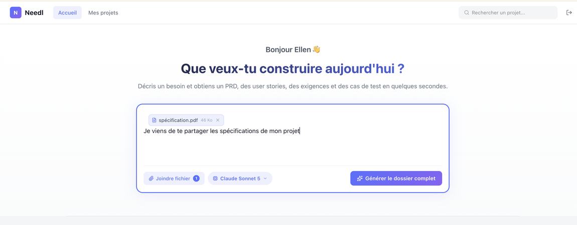 Fichier spécification.pdf attaché au champ de saisie