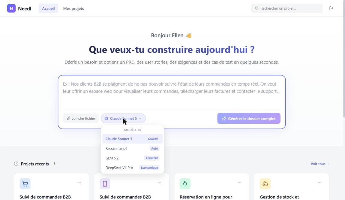 Sélecteur de modèle IA